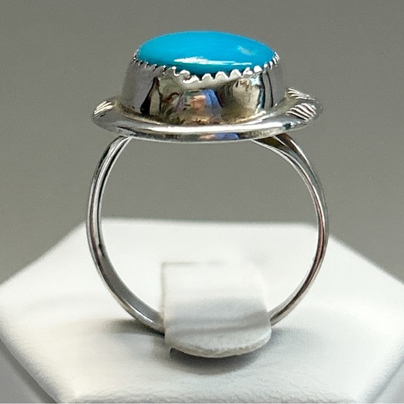 Vintage Clayton Tom Navajo Turquoise Sterling Silver Ring - Picture 10 of 15